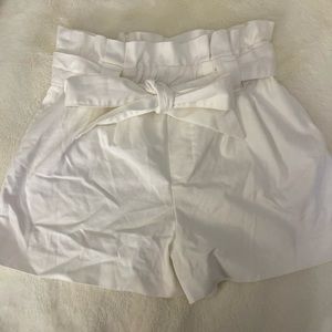 ZARA White Belted Shorts